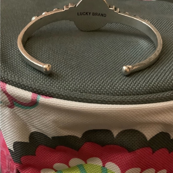 Like New Lucky Brand Turquoise and Silver Metal Cuff - Picture 2 of 7
